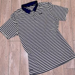Nike Dri-fit golf striped navy collared polo shirt size Large